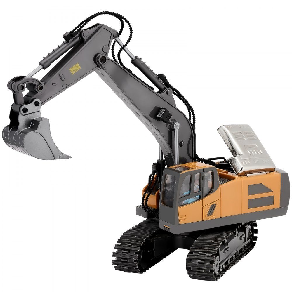Remote Control Excavator Toy, 11 Channels, 1:20 Scale Remote Control Excavator Toy, Remote Control Excavator with Lights and Sounds, Working Construction Vehicles, 2 Batteries, Birthday Gift
