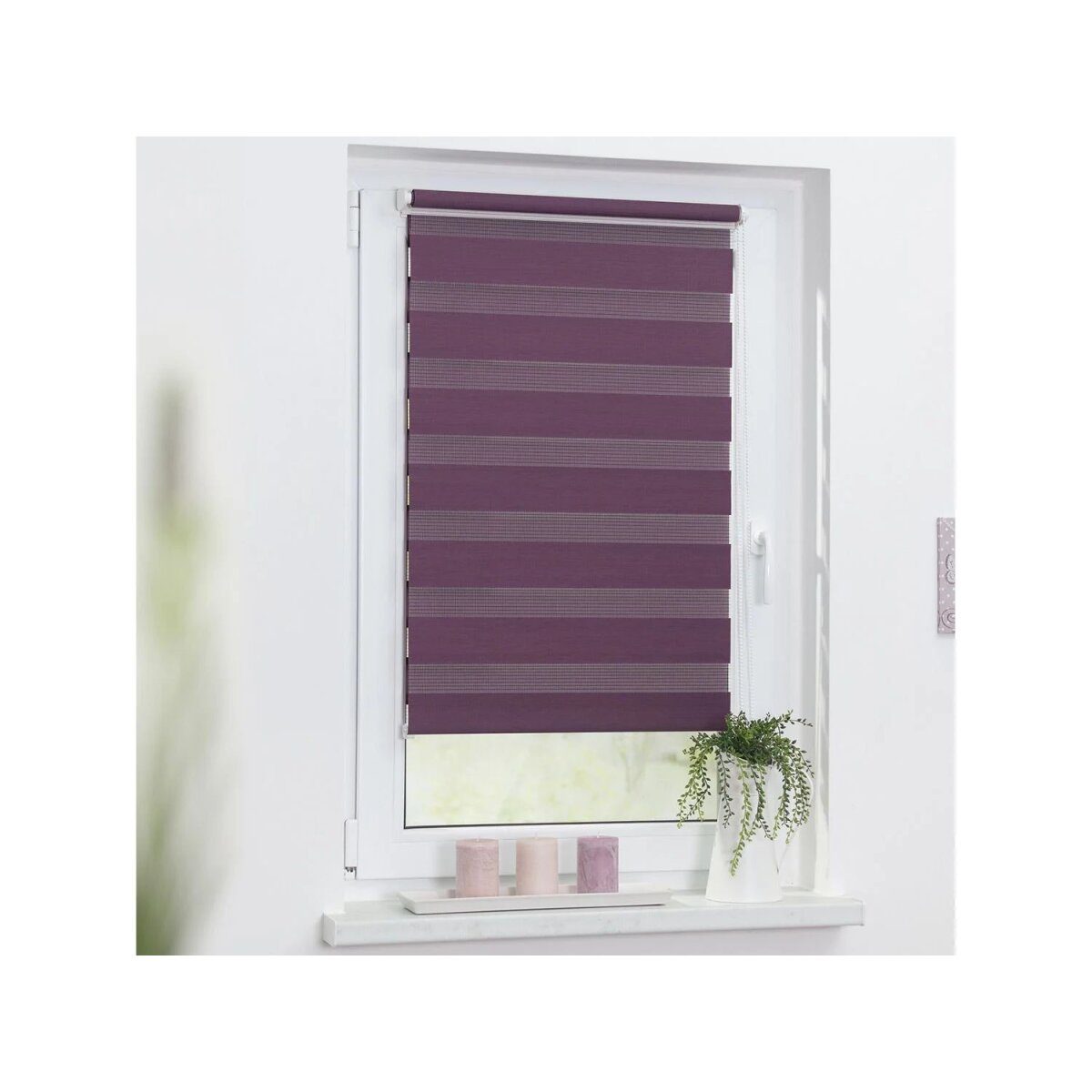LICHTBLICK Duo Store enrouleur Klemmfix, sans perçage, à partir de 45 x 150 cm (mûre, 60x220 cm)
