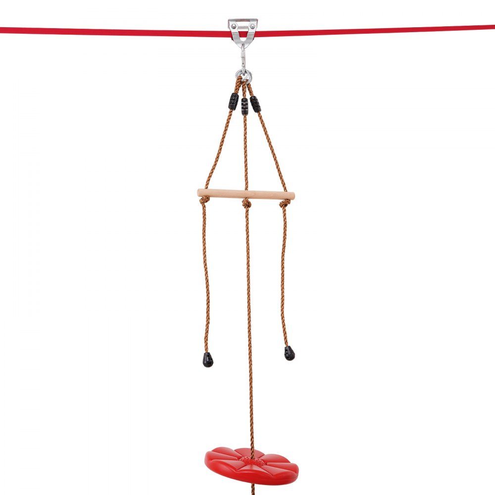 Zestaw tyrolki dla dzieci i dorosłych, tyrolka o długości 20 m do 150 kg, tyrolka na świeżym powietrzu, plac zabaw z tyrolką, nylonowe szelki bezpieczeństwa i zestaw akcesoriów