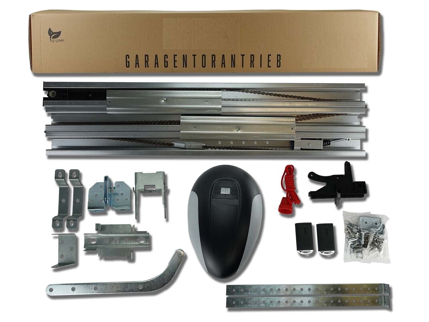 Garagentorantrieb-Set mit Schiene 2x Handsender Garagentorantrieb