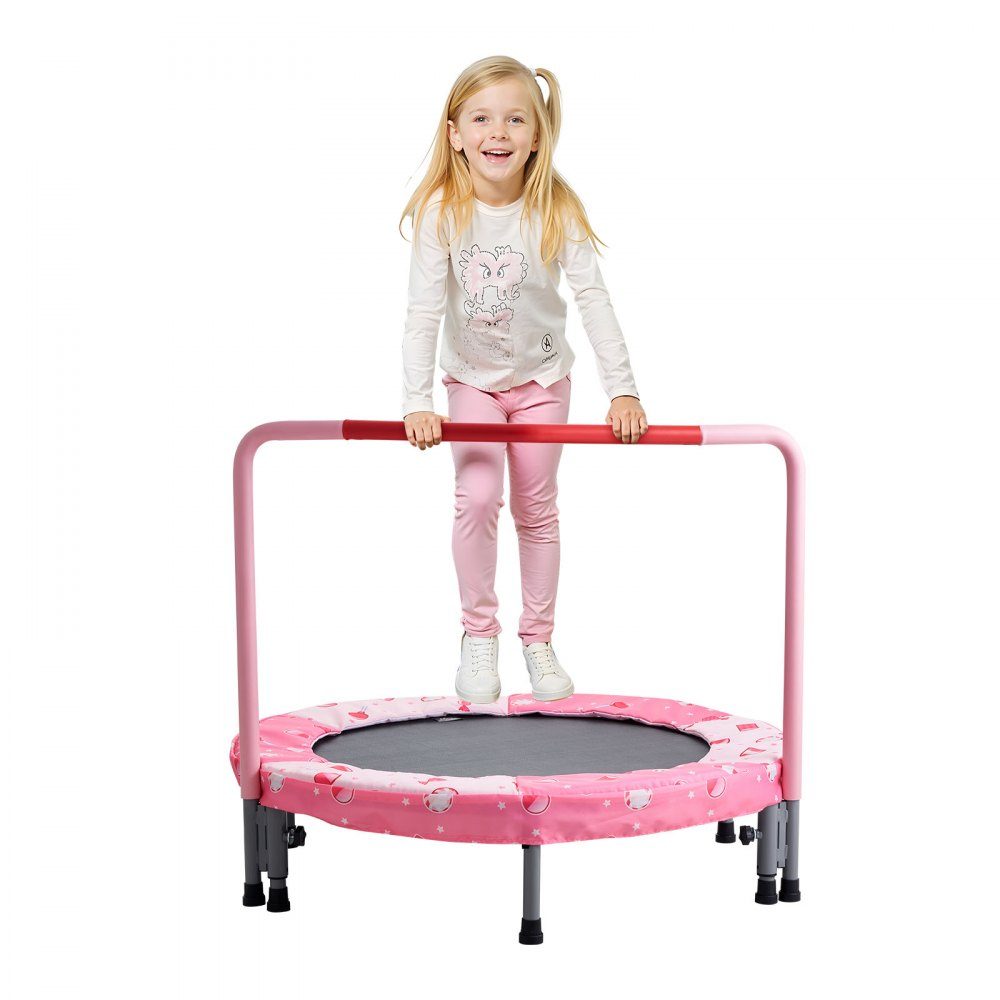 Children's Trampoline, Outdoor Trampoline, 36 Inch, Foldable Trampoline with Handle, Rebounder Trampoline, Garden Trampoline for Toddlers, Birthday Gift for Children Ages 3 and Up, 100kg Load Capacity, Red