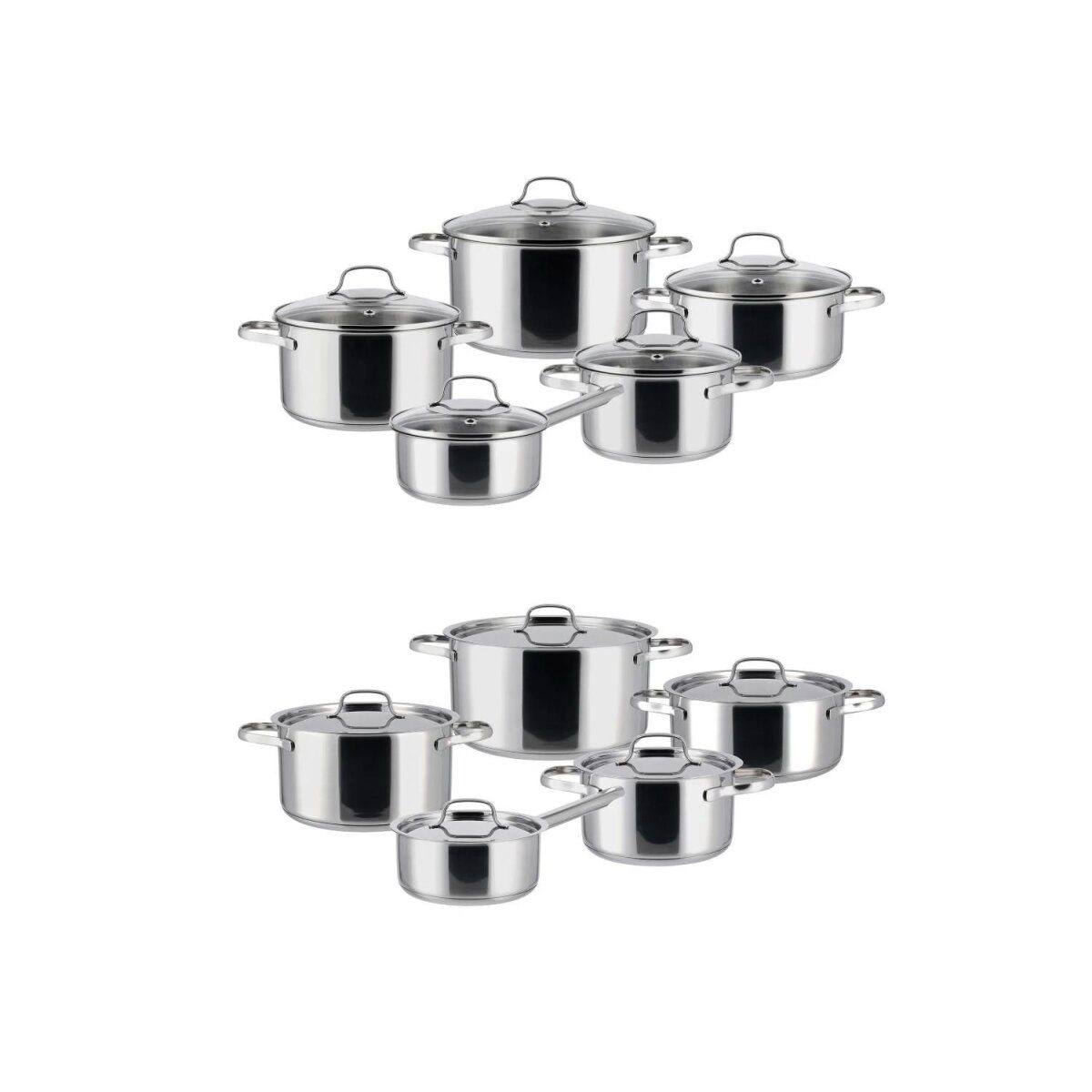 Zestaw garnków ze stali nierdzewnej SILVERCREST®, 10 sztuk