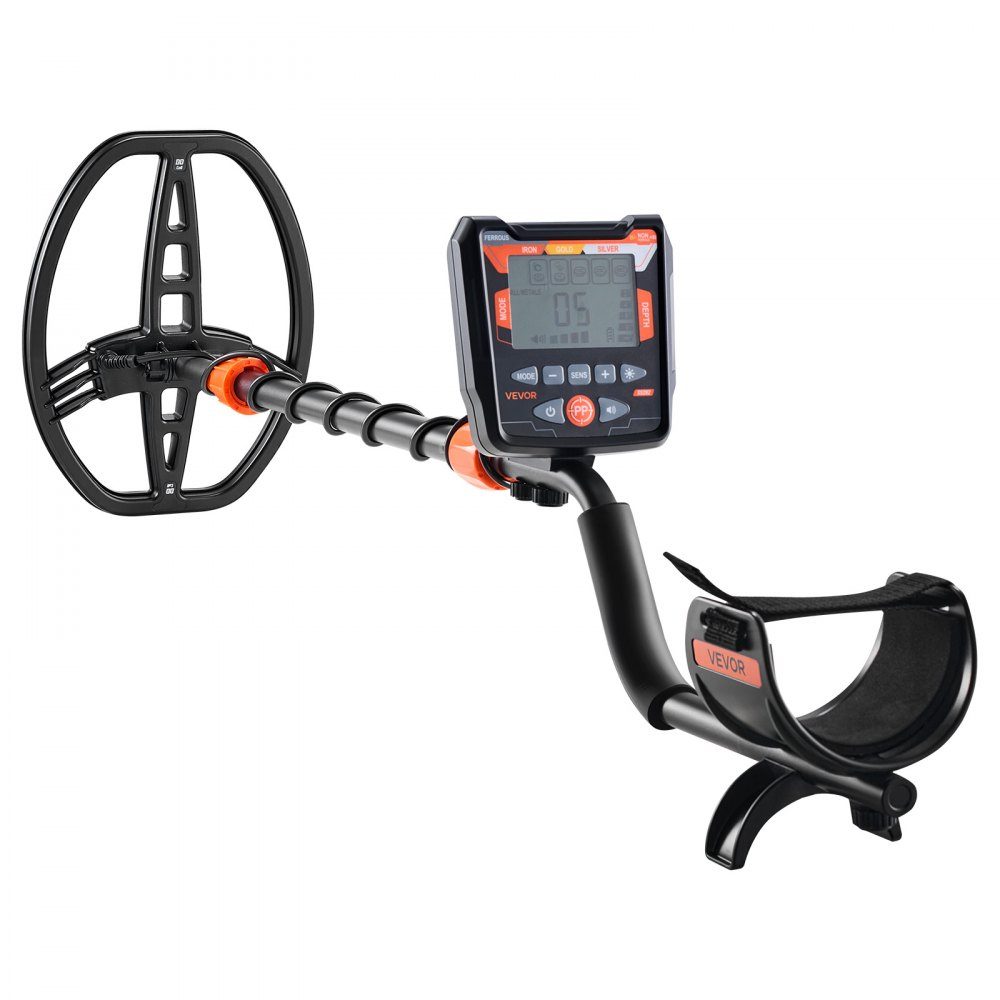 Metalldetektor für Erwachsene 254 mm, professioneller Metalldetektor mit 5 Modi, hochpräziser Golddetektor, IP68 wasserdichte Suchspule mit Display, Kopfhörer, verstellbare Länge, für Goldsuche