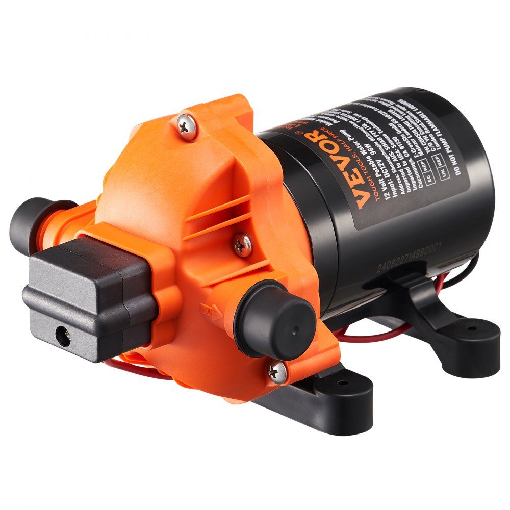 12V Diaphragm Pump 11.36L/min 3 Chamber DC Water Pump with Automatic Pressure Switch 40-100PSI Adjustable 50PSI 1/2" MNPT Connector for RV Yacht Food Truck Camper Marine