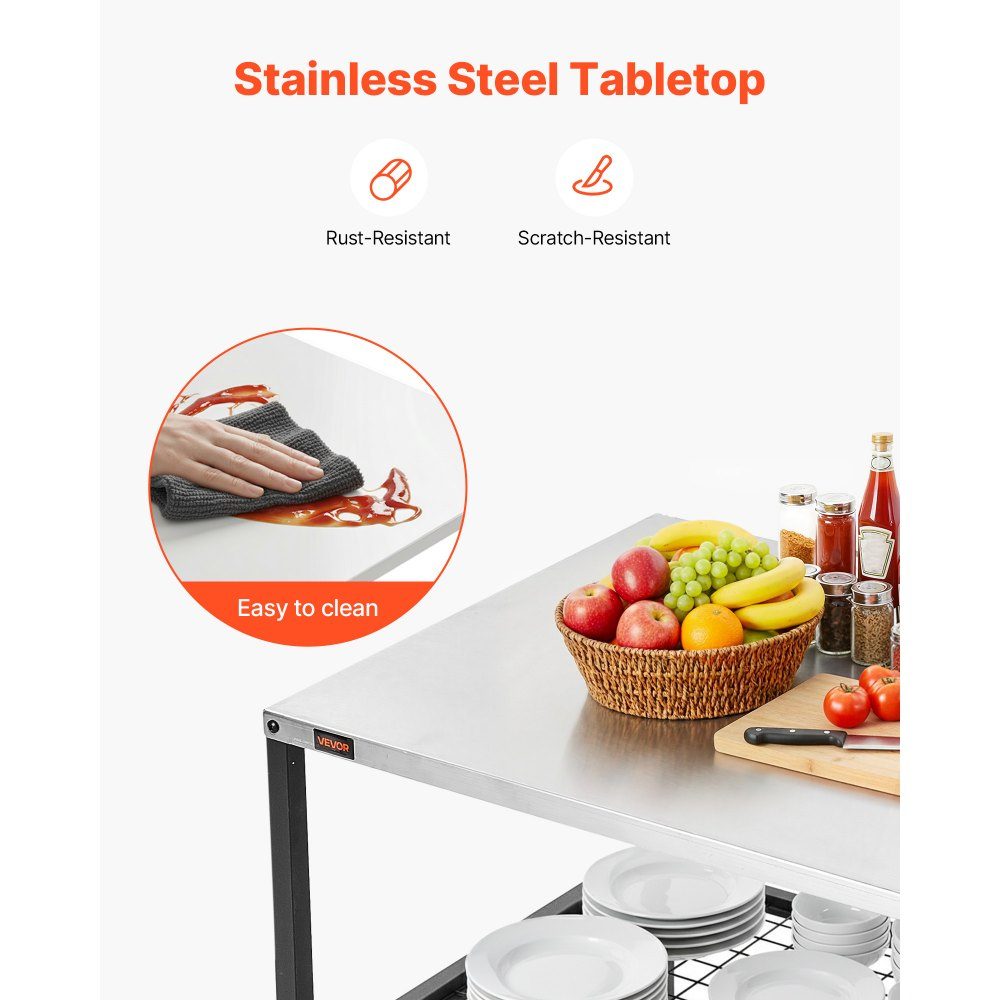 Chariot barbecue extérieur 80 x 61 cm (taille plateau table), table barbecue roulante avec poignée latérale & 2 étagères grillagées & 4 roulettes, table de préparation barbecue, chariot de service pour pique-nique, cuisine, jardin