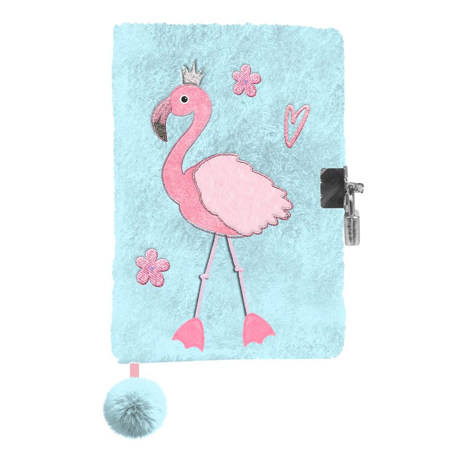 Journal en peluche flamant rose