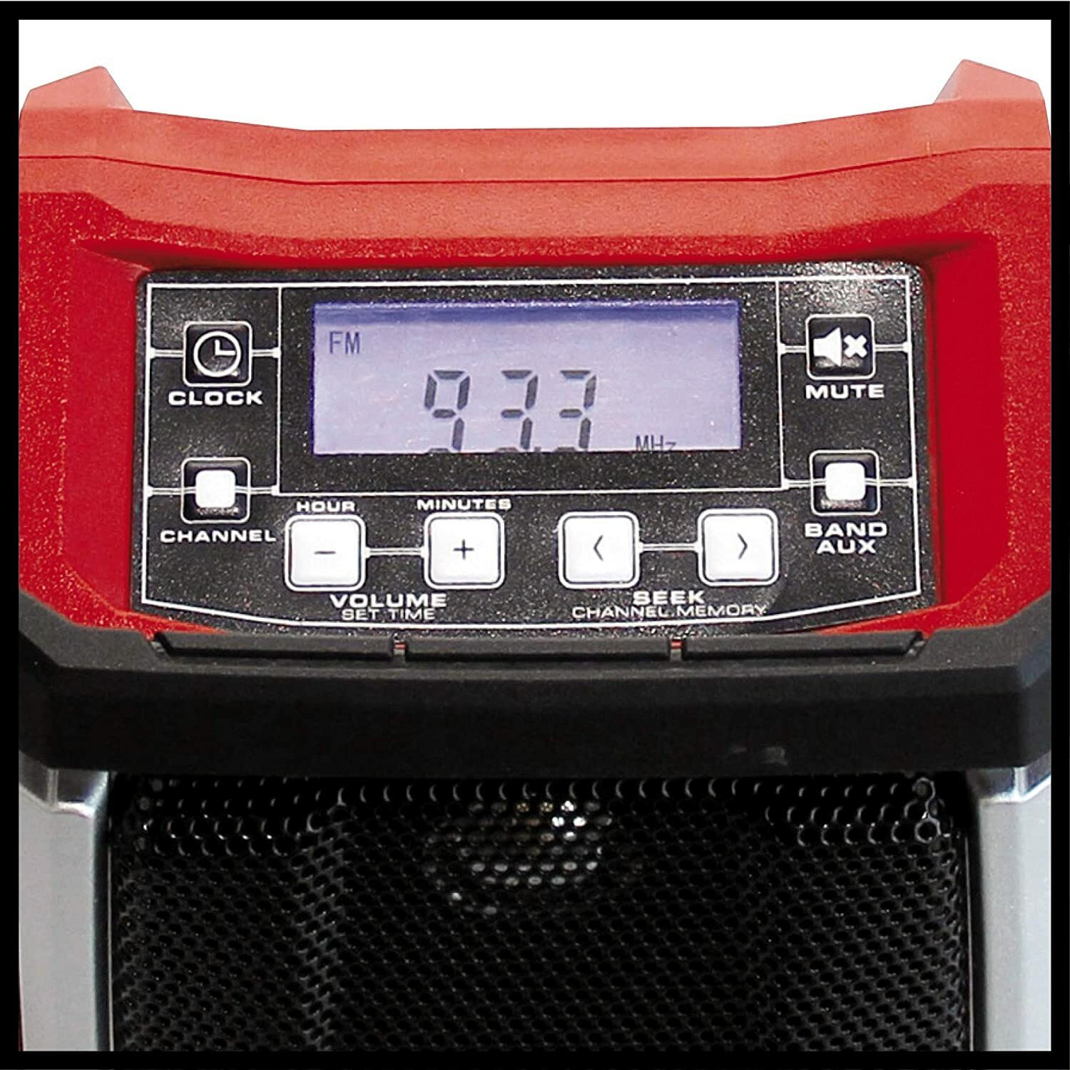 Radio alimentée par batterie Einhell TE-CR 18 Li – Solo (18 V, haut-parleur 90 mm, 10 emplacements mémoire de station, écran LCD, antenne intégrée, connexion AUX, sans batterie ni chargeur)