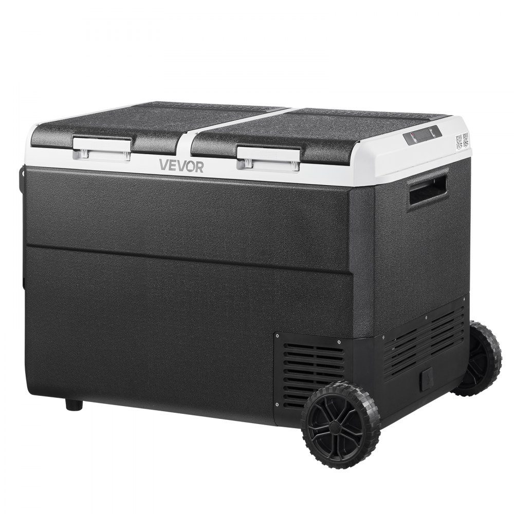 95L Electric Compressor Cooler, 12/24V DC & 100-240V AC, Portable Car Cooler Box with Wheels and Handle, Freezer up to -20°C, Mini Fridge for Car, RV, Truck, Camping and Outdoor