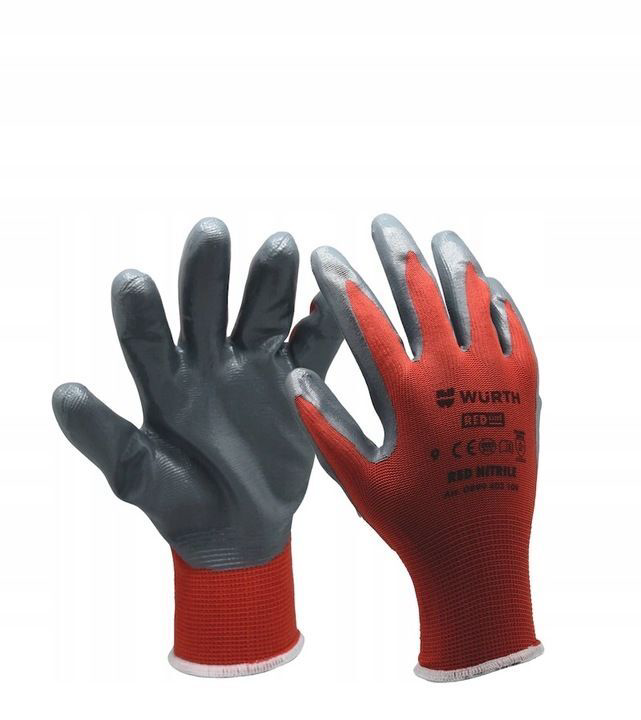 10x WÜRTH WURTH RED LINE PROTECTIVE GLOVES RED size. 10 0899403110