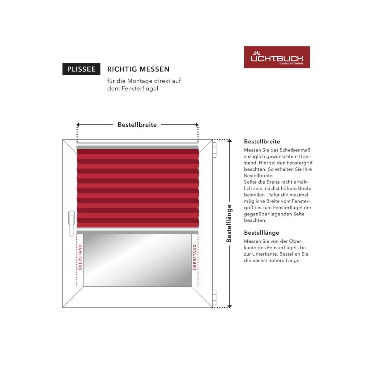 Lichtblick Klemmfix pleated blind, infinitely adjustable, opaque, installation without drilling, 90 x 130 cm, blue