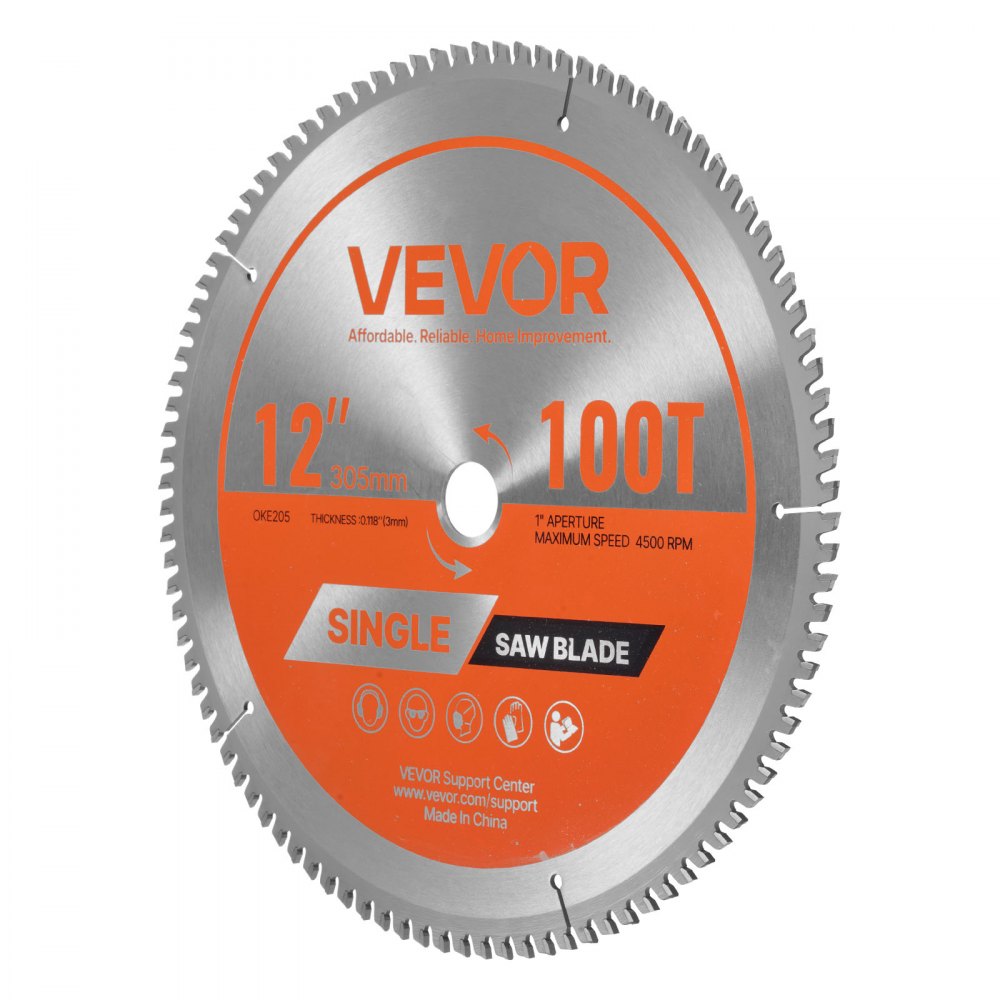 Lame de scie circulaire de 305 mm de diamètre, 100 dents tranchantes en alliage, support de 25,4 mm, lame de coupe en aluminium à finition fine pour scie circulaire avec échappement de chaleur réduisant le bruit pour couper l'acier et le métal
