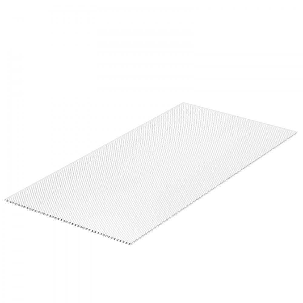 Zestaw 15 paneli szklarniowych z poliwęglanu, panele wielościenne 1210 x 605 x 6 mm, wodoodporne panele z tektury falistej z wydrążonymi komorami, odporne na uderzenia, przezroczyste panele dachowe do szklarni/ogrodu – Nr kat. HT-22860