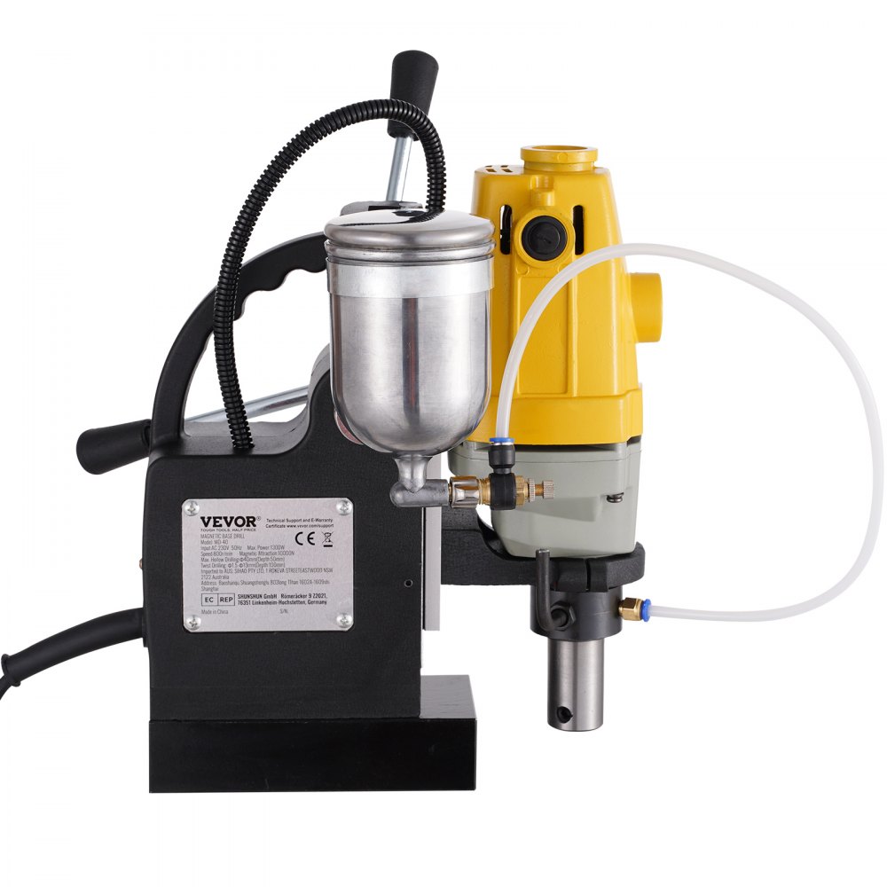 Perceuse magnétique de 1 100 W avec un diamètre de perçage de 40 mm Perceuse magnétique MD40 Système de perceuse magnétique à force magnétique de 12 000 N 670 tr/min avec jeu de 6 fraises annulaires HSS