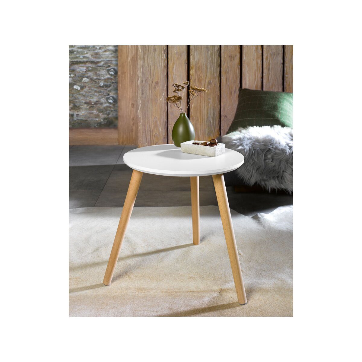 Table d'appoint LIVARNO HOME, en bois massif, Ø40cm