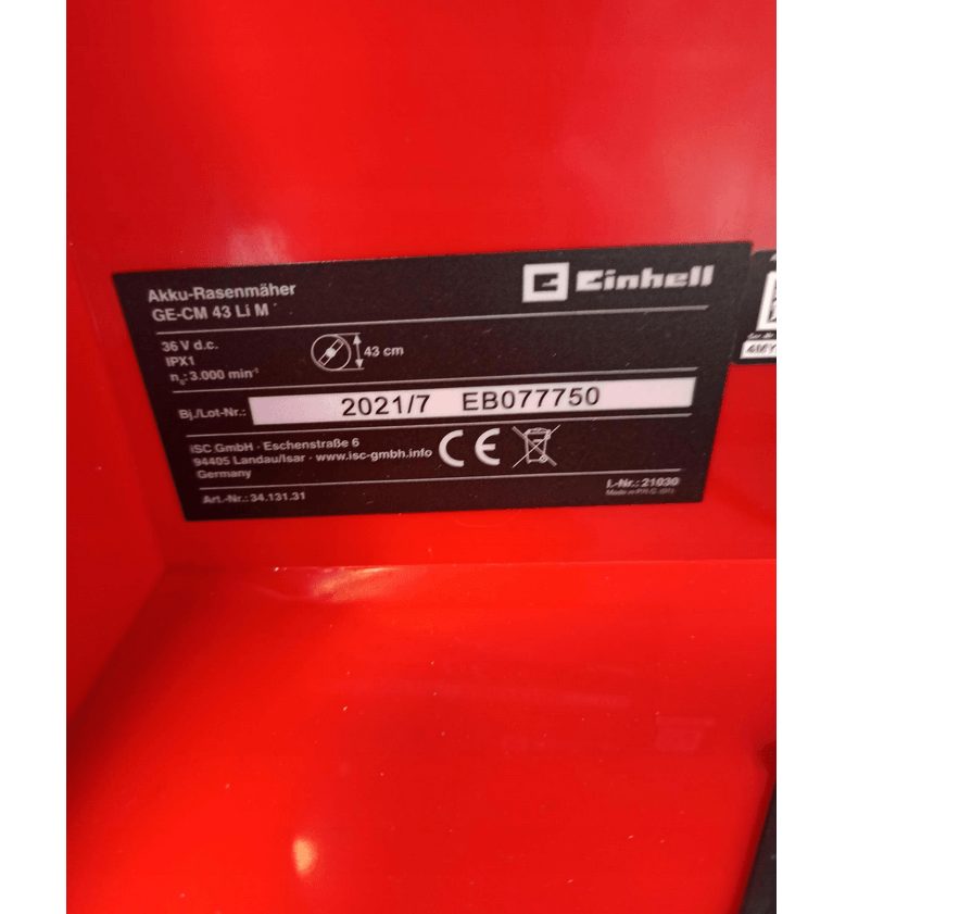 Tondeuse à gazon sans fil Einhell GE-CM 43 Li M Kit Power