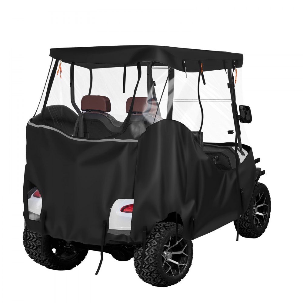 Zichtbare golfkarhoes voor 2-zits golfkarren (de meeste Club Car, Yamaha, EZGO en Honda golfkarren), regenhoes van 600D Oxford-stof, met PU-coating en winddicht haaksysteem