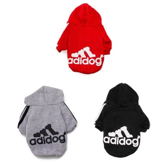 Adidog dog clothes, sweater, hooded jacket, outfit for dogs, puppies, color of your choice
