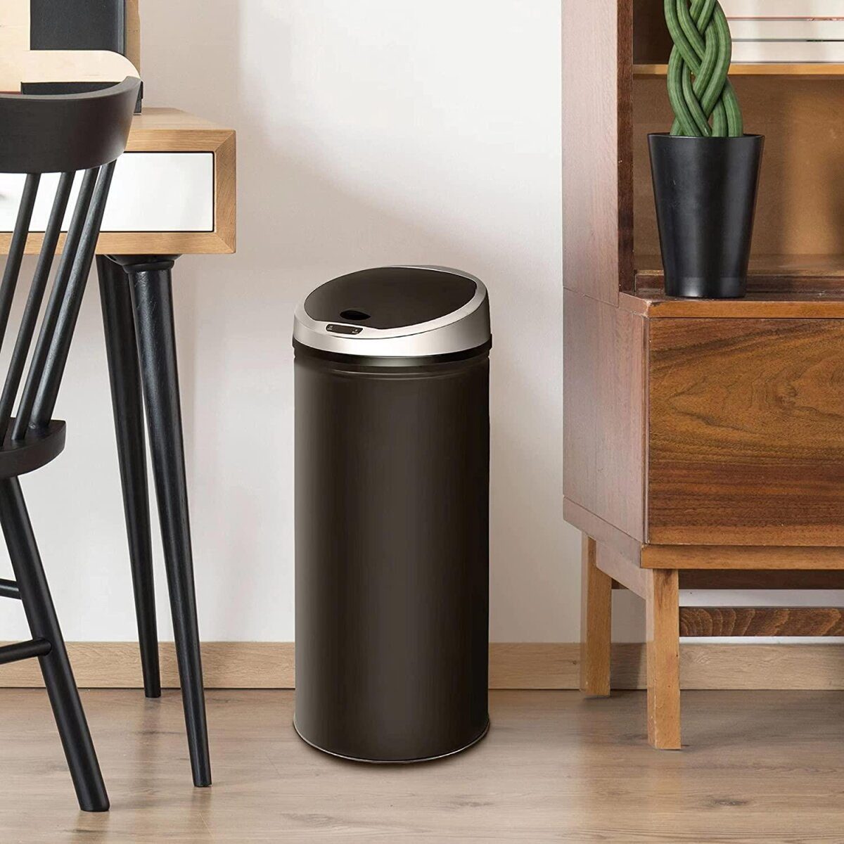 Poubelle Ribelli avec capteur automatique, 50 L, noire