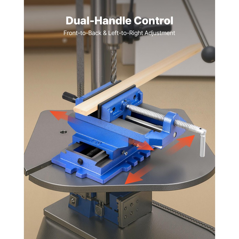 Machine Vise 4" Jaw Width 2 Way XY Axis Cross Vise 3.5" Jaw Opening Cast Iron Workbench Vise Clamp for Woodworking Drilling CNC Milling Machines Machine Vise 4" Jaw Width 2 Way XY Axis Cross Vise 3.5" Jaw Opening Cast Iron Workbench Vise Clamp for Woodworking Drilling CNC Milling Machines