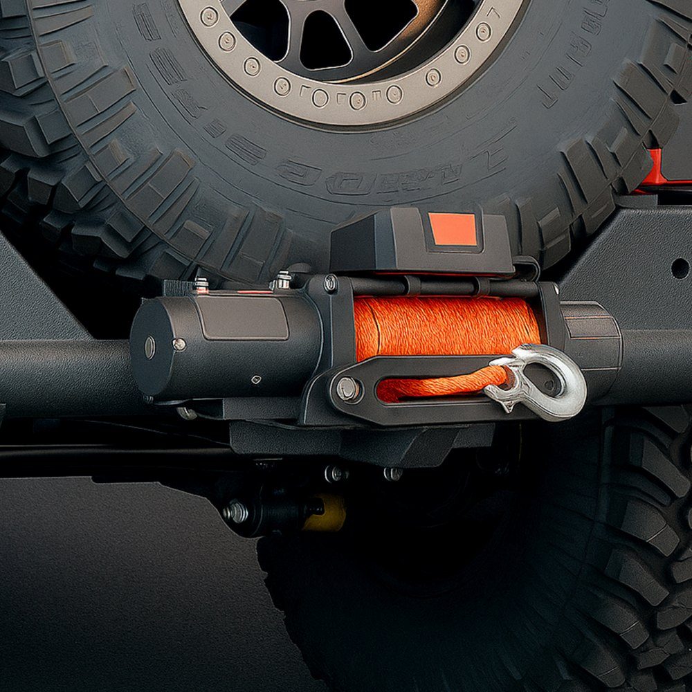 Universelle Anhängerkupplungshalterung, 6803 kg, Windenmontageplattenempfänger 50,8 mm mit 2-Loch-Befestigung, pulverbeschichteter Stahl für Mountainbike, UTV, LKW, Schwarz
