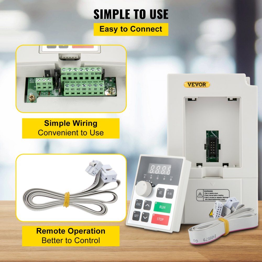 Variable Frequency Inverter 220V 3KW 4HP Variable Inverter VFD Speed ​​Controller CNC Inverter -5~40°C Vibration <0.5G Input/Output Current 0-14A Input 1 or 3 Phase VFD Converter