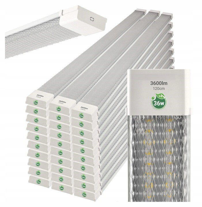 6x Panel LED Lampa przemysłowa Lampa warsztatowa Lampa pokojowa 1200mm 36W