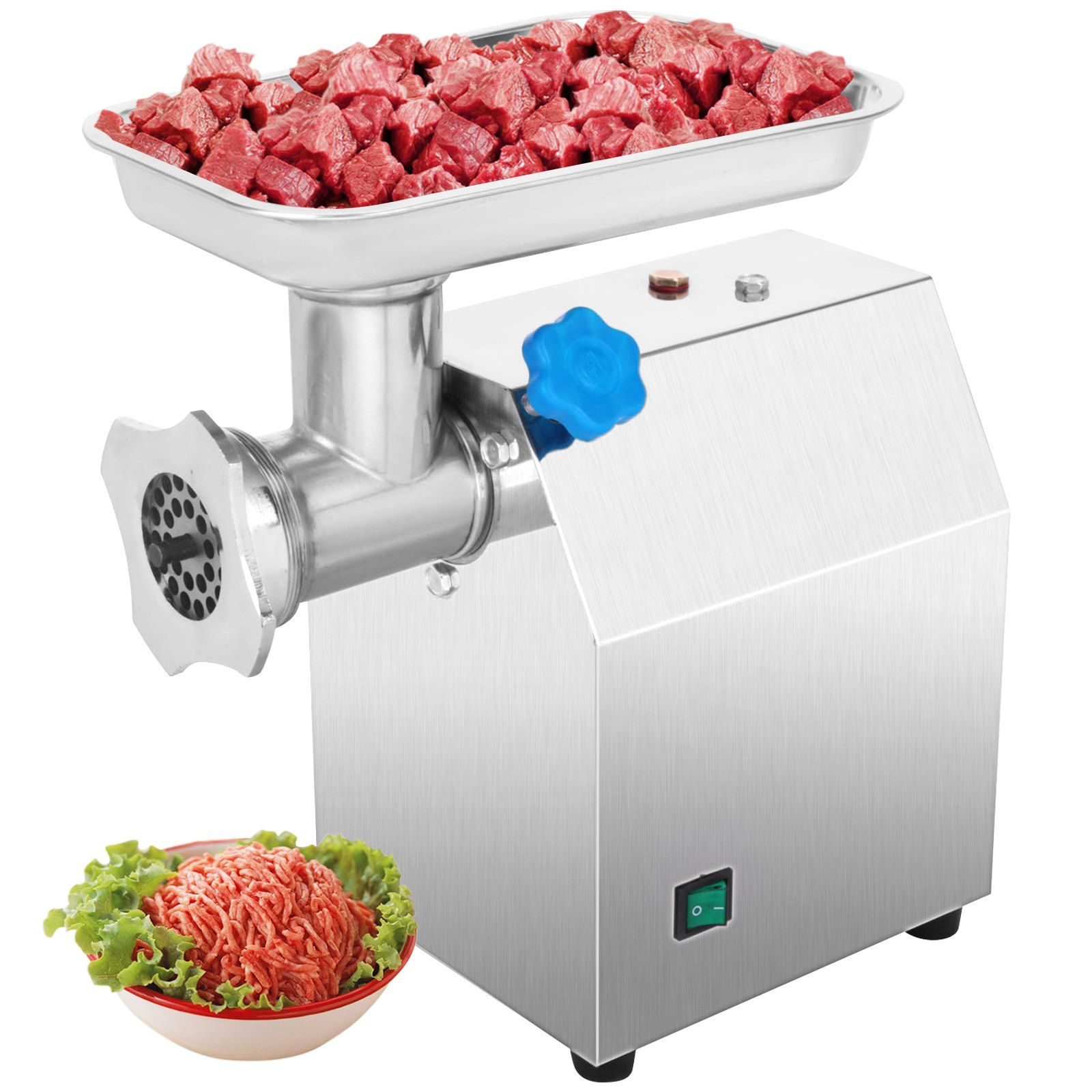 Hachoir à viande électrique 850 W - machine à viande en acier inoxydable d'une puissance de 122 kg/h