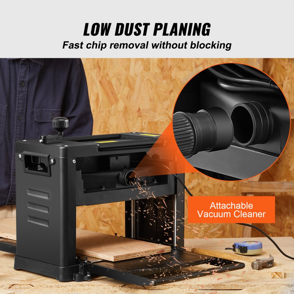 Dikteschaaf 1800 W met 2 HS-schaafmessen, werktafel 330 mm breed Max. snijdikte 15 cm schaafmachine Ideaal voor houtbewerking voor timmerlieden, doe-het-zelvers en decorateurs Dikteschaaf 1800 W met 2 HS-schaafmessen, werktafel 330 mm breed Max. snijdikte 15 cm schaafmachine Ideaal voor houtbewerking voor timmerlieden, doe-het-zelvers en decorateurs
