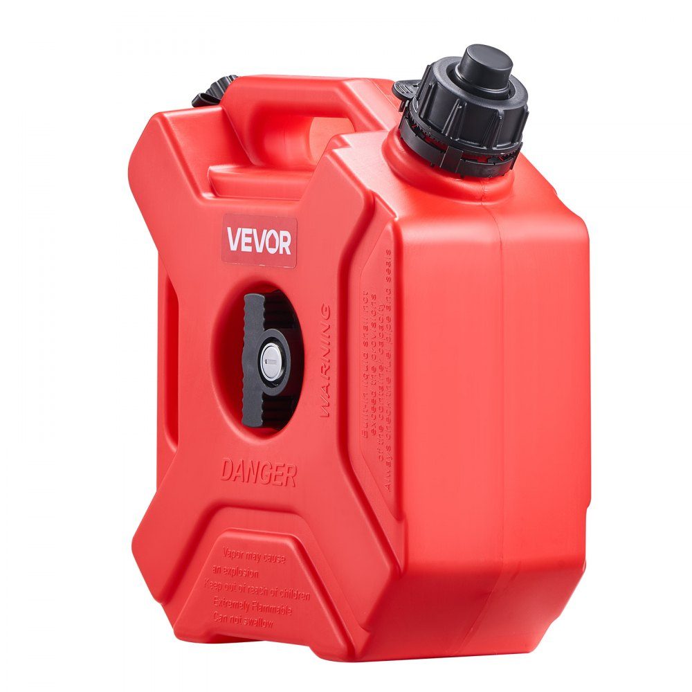 Fuel Can 5L Petrol Can with Spout and Lockable Holder Maximum Flow Rate 15L/min Liquid Container for Most Cars Motorcycles ATVs and UTVs Red