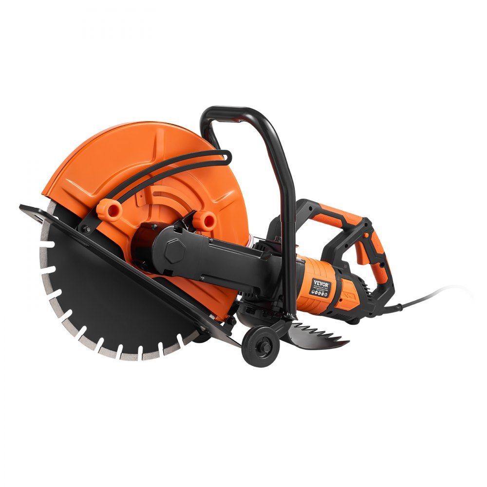 Electric Concrete Saw 406mm Heavy Duty Circular Saw 2800W Cutting Depth 152mm Wet/Dry Disc Saw with Water Pipe Water Pump Saw Blade for Stone and Brick