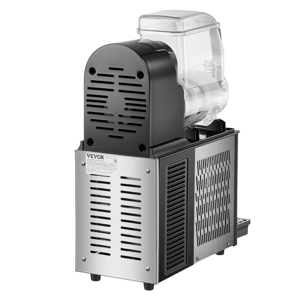 Commercial Slush Ice Cream Machine 4L Single Tank Frozen Drink Machine 16 Cup Stainless Steel Slush Ice Cream Machine with Keyboard Soft Ice Cream Machine for Party Restaurant Cafe Bar Black