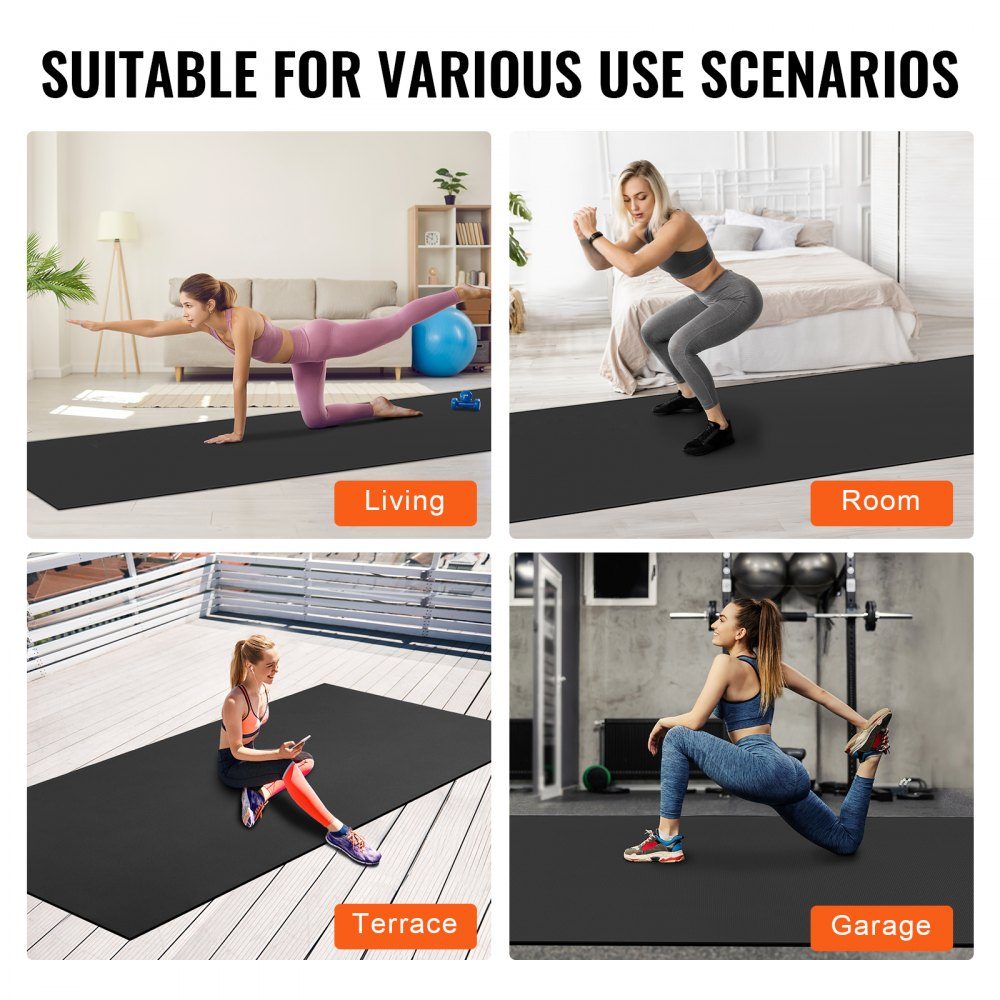 Trainingsmatte, rutschfeste Premium-Yogamatte mit hoher Dichte, Übungs-Yogamatte für Männer und Frauen, Fitness- und Trainingsmatte mit Tasche und Gurt, für alle Arten von Heim-Yoga, Pilates und Bodentraining (3,6 x 1,8 m)