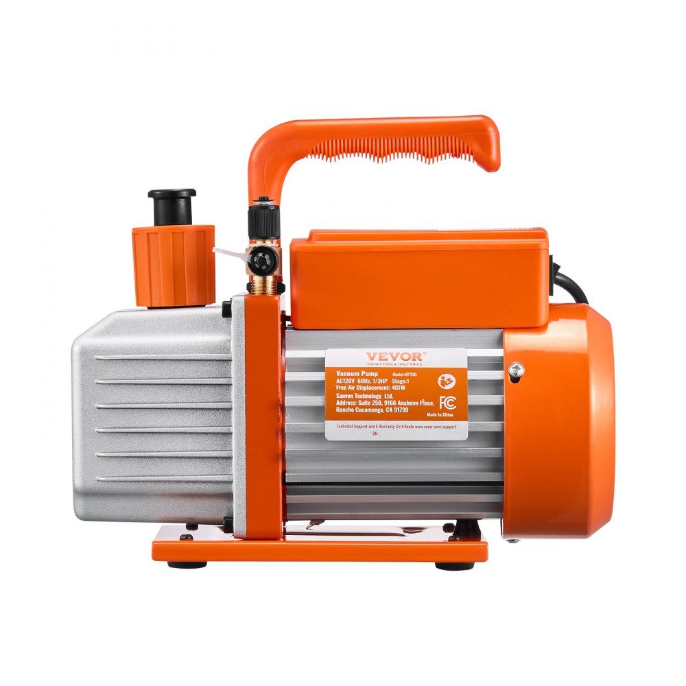 Vakuumpumpe, 4 CFM HVAC, einstufige Drehschieber-Vakuumpumpe für R134a, R22, R410a-Systeme, Auto-AC-Vakuumpumpen-Set mit Ölflasche für die Wartung von Auto-Klimaanlagen und Harzentgasung