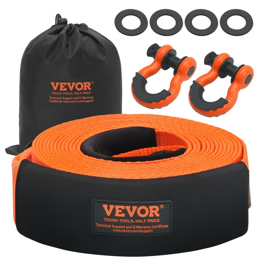 Tow Strap Recovery Kit 85mm x 9m (MBS-16329kg) Tree Saver Winch Strap Triple Reinforced Loop & Protective Covers & Storage Bag 3/4" D Ring Shackle for Truck Jeep SUV ATV Tow Strap Recovery Kit 85mm x 9m (MBS-16329kg) Tree Saver Winch Strap Triple Reinforced Loop & Protective Covers & Storage Bag 3/4" D Ring Shackle for Truck Jeep SUV ATV