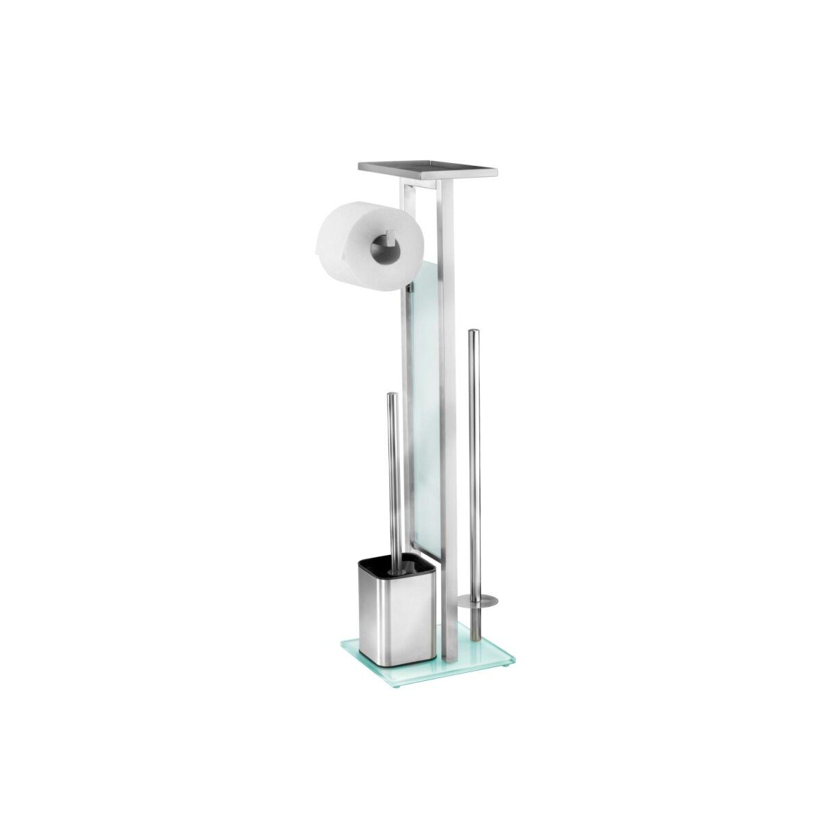 Wenko standing toilet set Debar (matt stainless steel)