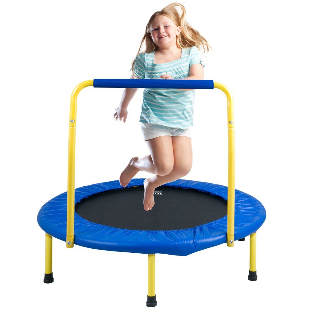 Trampolina trampolina ogrodowa 810x920x920 mm, składana trampolina mini 60 kg nośność trampolina fitness, trampolina dla dzieci trampolina dla małych dzieci niebieska do wewnątrz/na zewnątrz/ogród/wewnątrz