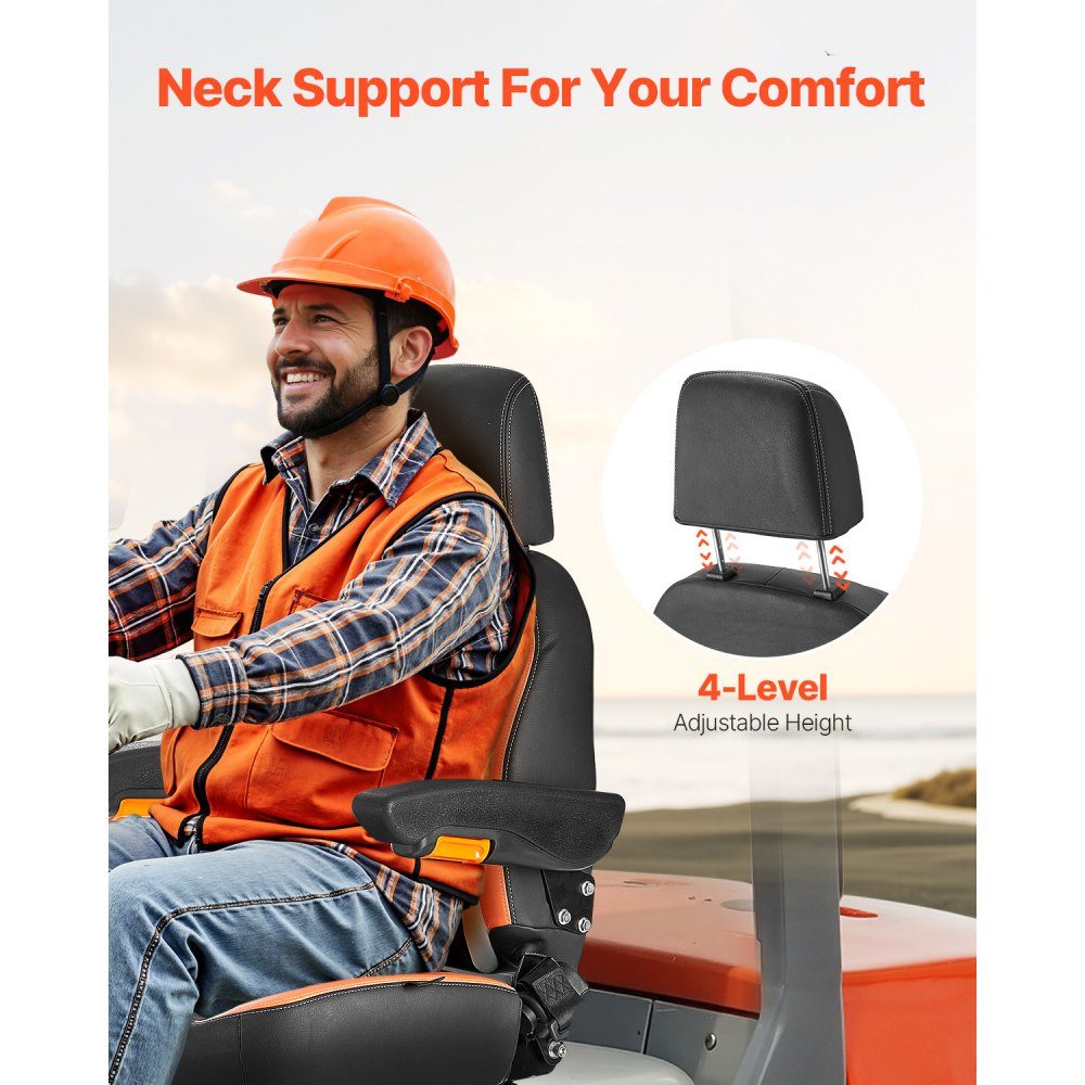 Universal forklift seat 520 x 590 x 820 mm, tractor seat, tractor seat, tractor seat, forklift seat, safe tractor seat with micro switch, ergonomic lawn mower seat for skid steer, bulldozer