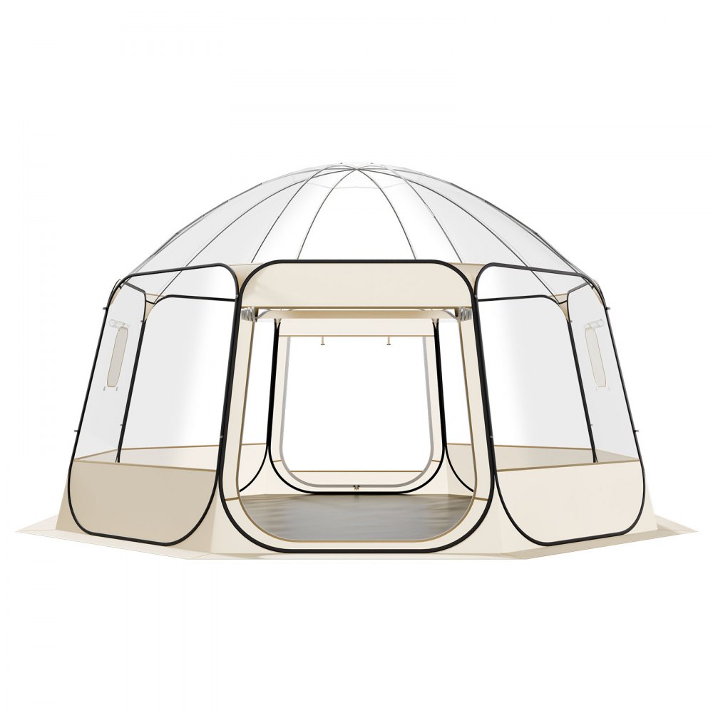 Pop-up bubble tent 458x432x230cm transparante kampeertent tuinkoepel iglotent met ramen sporttent 540° panoramisch zicht voor 12-15 personen patio achtertuin Pop-up bubble tent 458x432x230cm transparante kampeertent tuinkoepel iglotent met ramen sporttent 540° panoramisch zicht voor 12-15 personen patio achtertuin