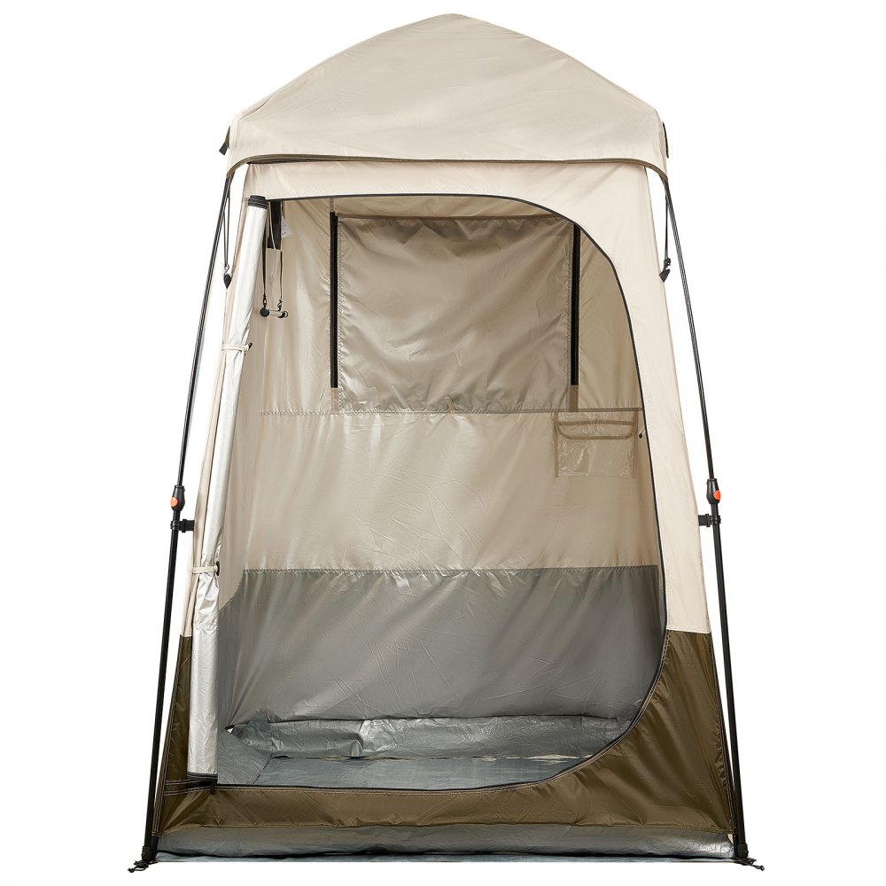 Douchetent met 1 kamer, waterdichte toilettent (145x145x215 cm), kleedtent inclusief haringen en touwen en draagtas en dwarsbalk, gemaakt van 210D Oxford-stof voor kamperen, strandvissen, kaki Douchetent met 1 kamer, waterdichte toilettent (145x145x215 cm), kleedtent inclusief haringen en touwen en draagtas en dwarsbalk, gemaakt van 210D Oxford-stof voor kamperen, strandvissen, kaki