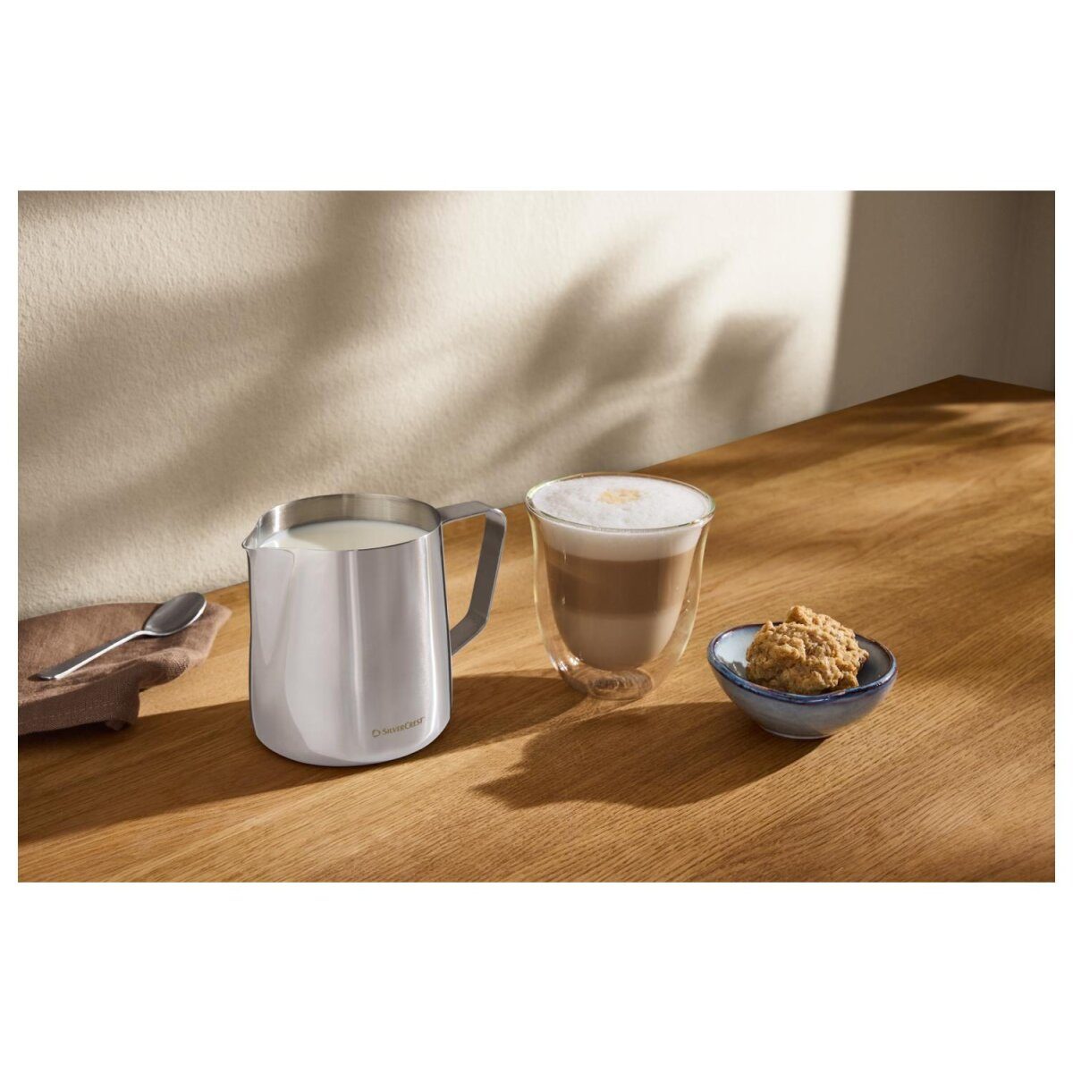 SILVERCREST® Siebträger-Abschlagbox / Tamperstation / Milchkännchen / Kakaostreuer mit Motiven