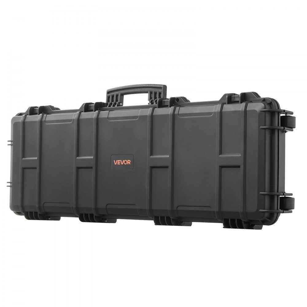 Waffenkoffer mit Hartschale für Langwaffen, abschließbarer Waffenkoffer mit vorgeschnittenem Schaumstoff, Langwaffenkoffer, Waffenaufbewahrung, rollbar, IP67 wasserdicht, 108,9 x 39,2 x 15,5 cm, schwarz