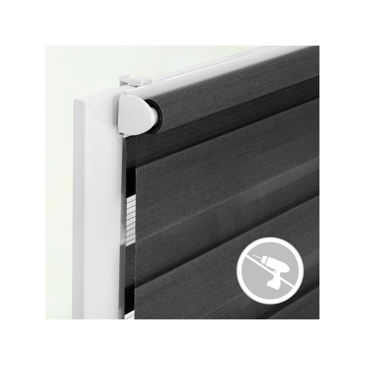 Lichtblick Duo roller blind Klemmfix, no drilling required, from 45 x 150 cm (anthracite, 70x220 cm)