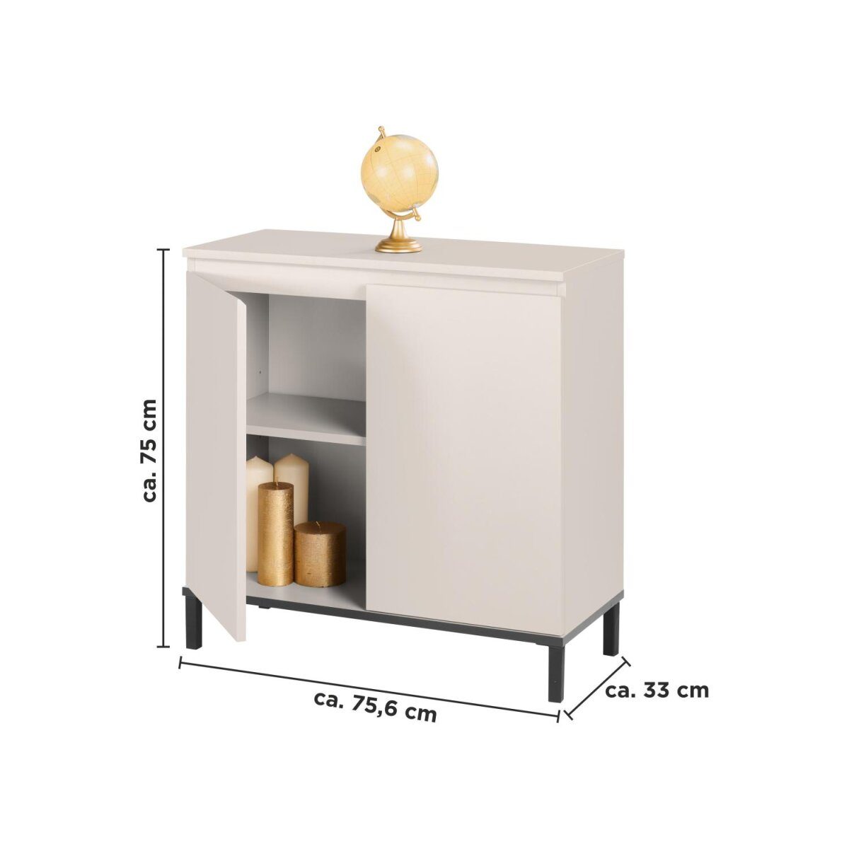 LIVARNO® chest of drawers, with 2 doors, cashmere gray