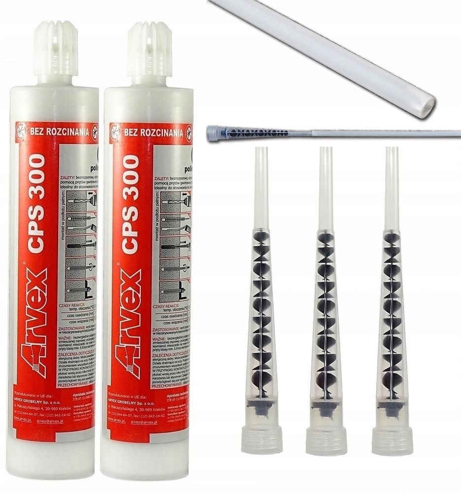 2x KOTWA CHEMICZNA KLEJ CPS 300 2X MIESZALNIK