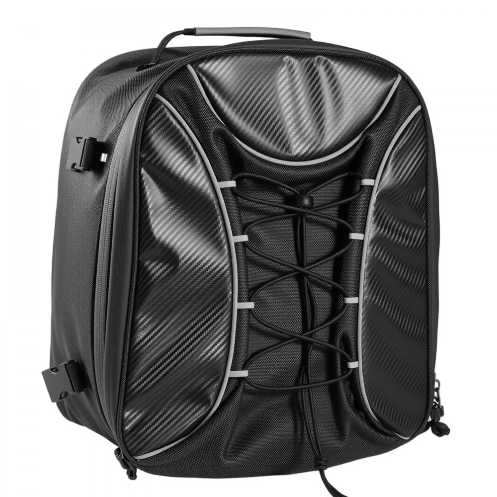 Motorrad-Hecktasche, Rücksitztasche (22–34 l), mit wasserdichtem Regenschutz, Motorrad-Gepäckaufbewahrung, Gepäckträgertasche mit Riemen und Gummiband, Motorradgepäck, Schwarz