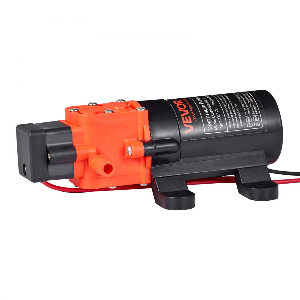 Membraanpomp, 12V DC, 4,5L/min, zelfaanzuigende 2-kamer membraanwaterpomp met 2 slangklemmen, 5,5 bar max. druk, stille werking, voor camper, caravan, boot, tuinbesproeiing Membraanpomp, 12V DC, 4,5L/min, zelfaanzuigende 2-kamer membraanwaterpomp met 2 slangklemmen, 5,5 bar max. druk, stille werking, voor camper, caravan, boot, tuinbesproeiing