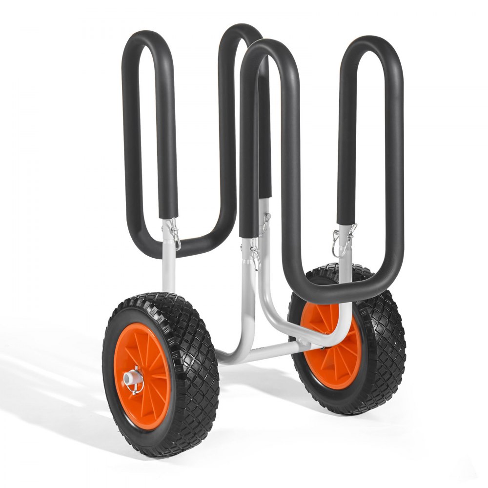 Transportwagen, 68 kg, stand-up paddleboard-trolley met 25,4 cm massief rubberen banden, schuimvulling, spanband, ideale transporthulp voor paddleboards en surfplanken, 520 x 500 x 680 mm