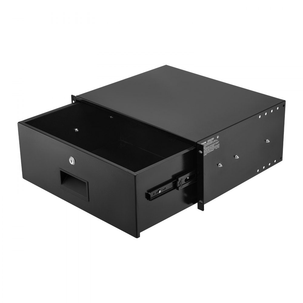 4U-Rack-Schublade, 50 Pfund, abschließbares Serverschrankgehäuse, Schiebeschublade mit Schloss und Kabelführungslöchern für 482-mm-Netzwerkschrank, AV-Rack oder Schrankgehäuse