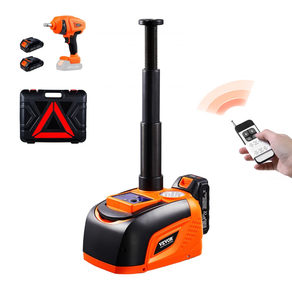 Cric de voiture électrique Cric à ciseaux portable réglable avec haute capacité (5T), remplacement du démonte-pneu avec clé à chocs, lumière LED et télécommande, pour camion berline SUV Cric de voiture électrique Cric à ciseaux portable réglable avec haute capacité (5T), remplacement du démonte-pneu avec clé à chocs, lumière LED et télécommande, pour camion berline SUV
