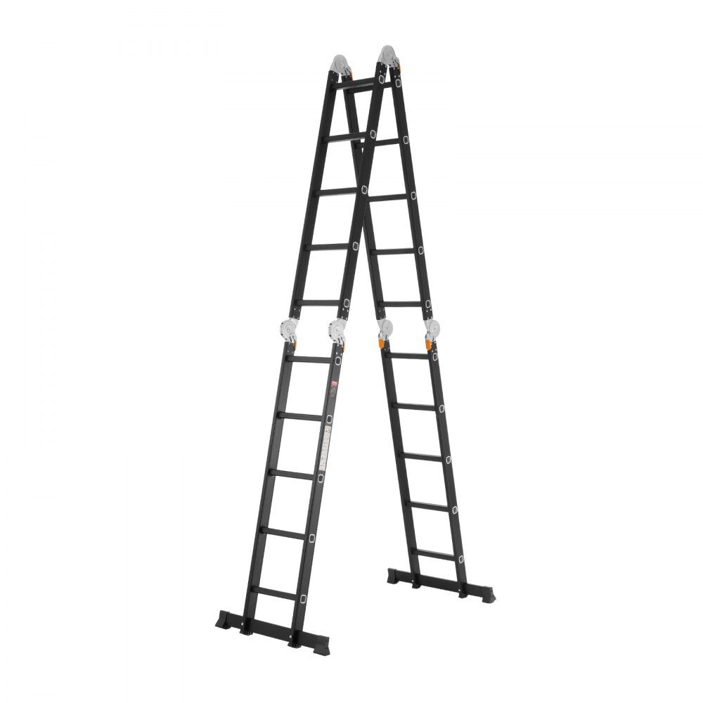 Mehrzweckleiter, 7-in-1-Multifunktionsleiter, A-Rahmen, 5-stufige Teleskopleiter, Leitergestell 5800 mm, verstellbare Hochleistungsleiter, 150 kg Tragfähigkeit für den Heimgebrauch im Freien